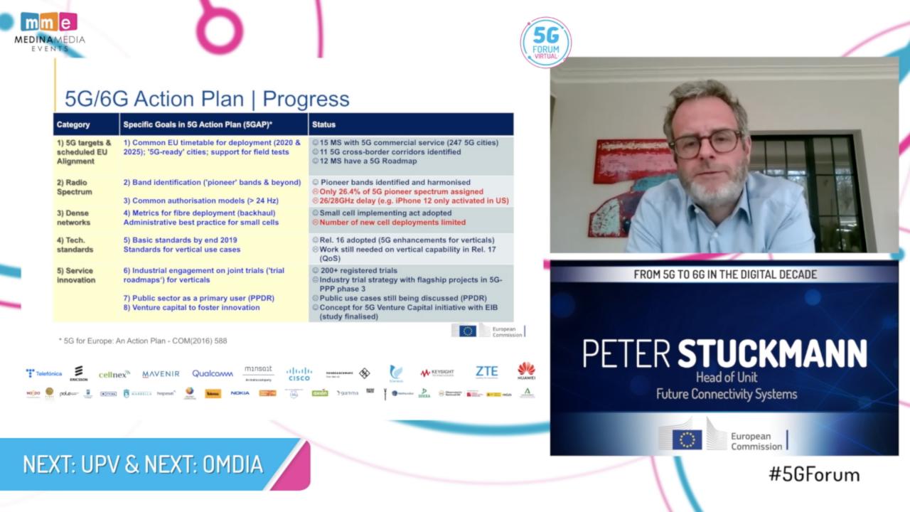 Peter Stuckmann, responsable de la unidad de conectividades futuras de la Comisión Europea, durante su intervención en el 5G Fórum 2021