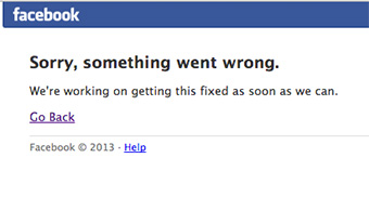 Facebook está caído, la página no funciona