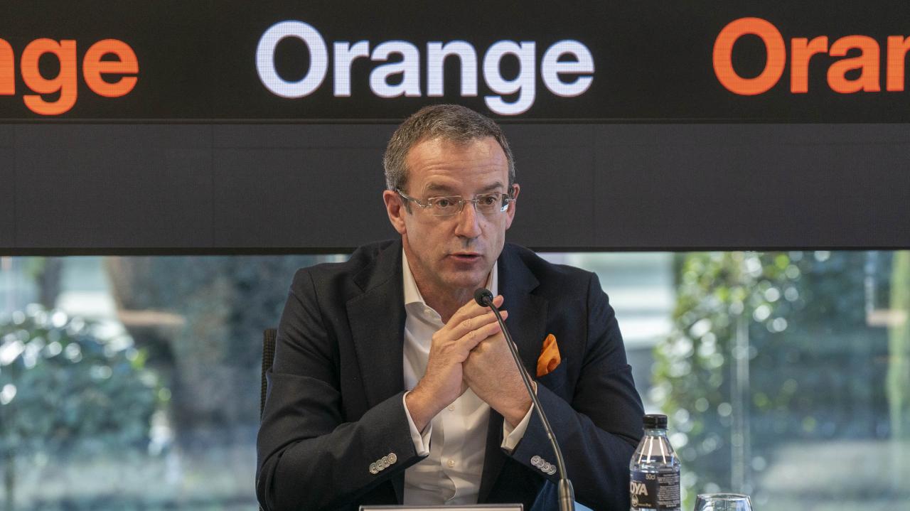 Jean-François Fallacher, CEO de Orange España, durante la rueda de prensa de presentación de resultados del 2021