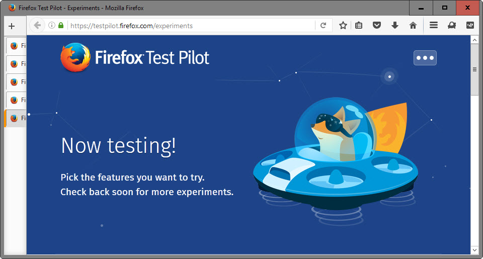 Las tres funciones de la versión Test Pilot de Firefox para Mozilla