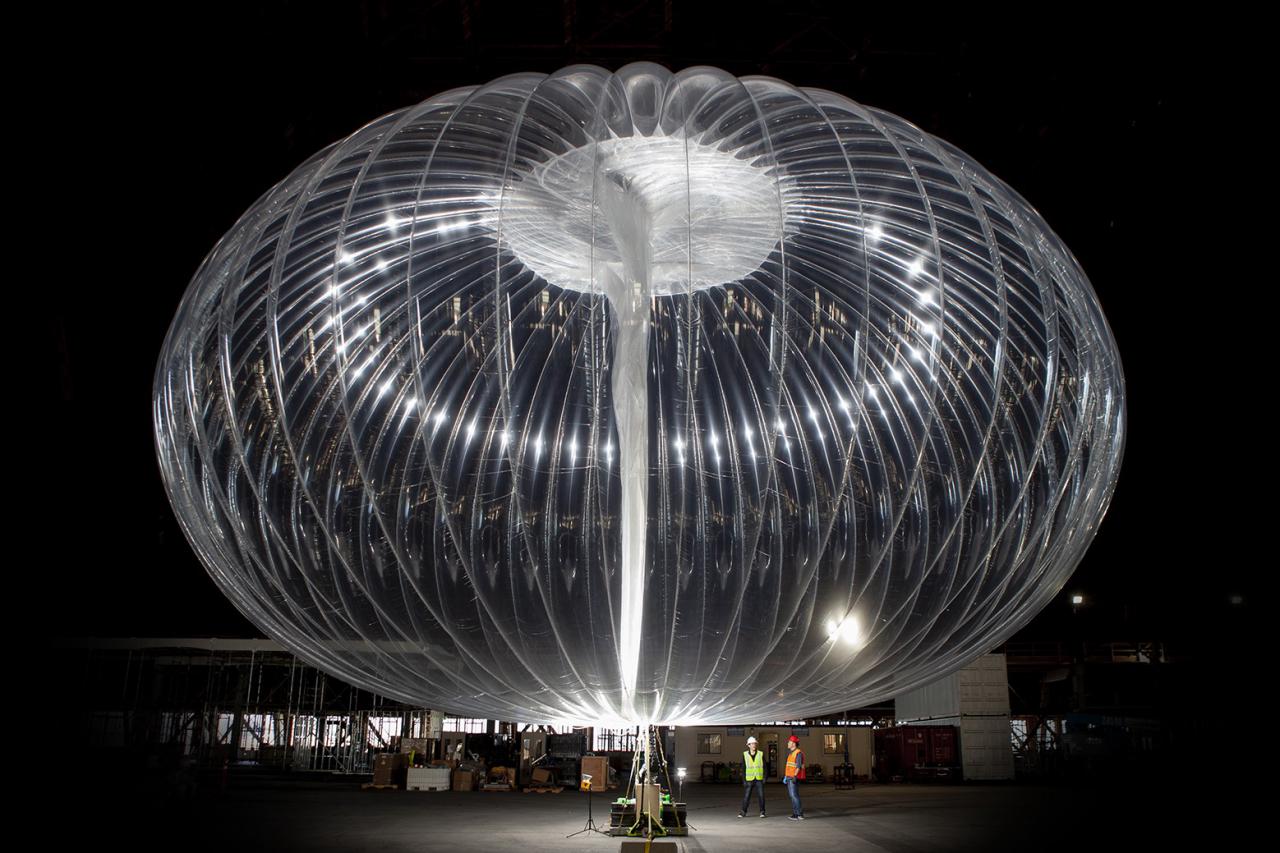 Uno de los globos aerostáticos que utiliza Loon