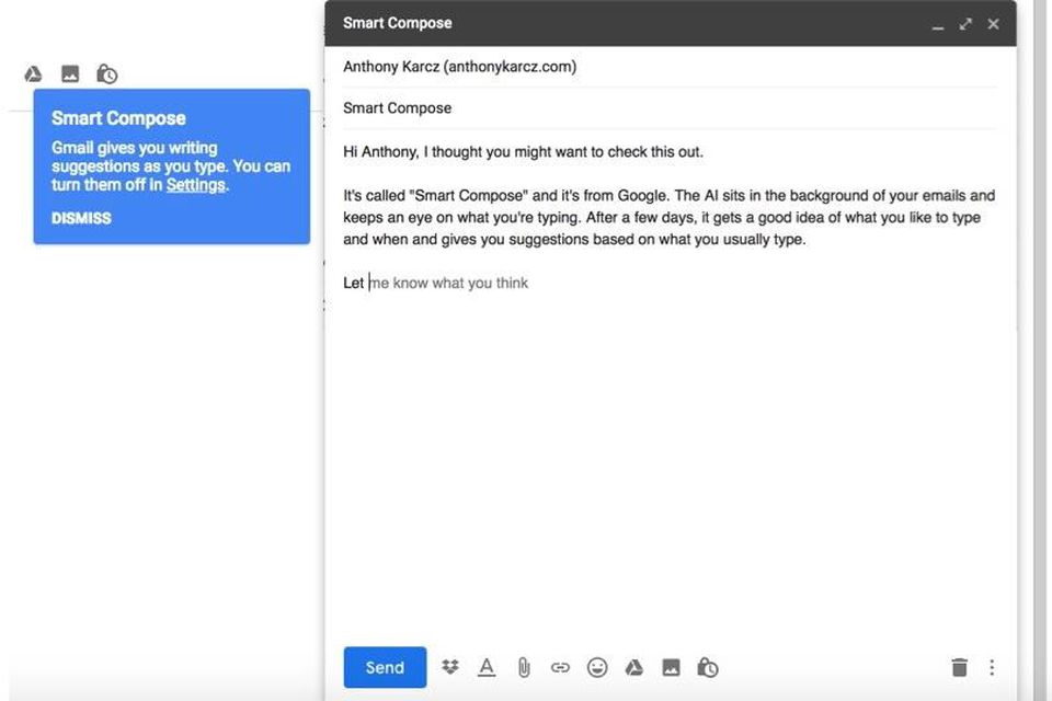 La redacción inteligente llega a Gmail