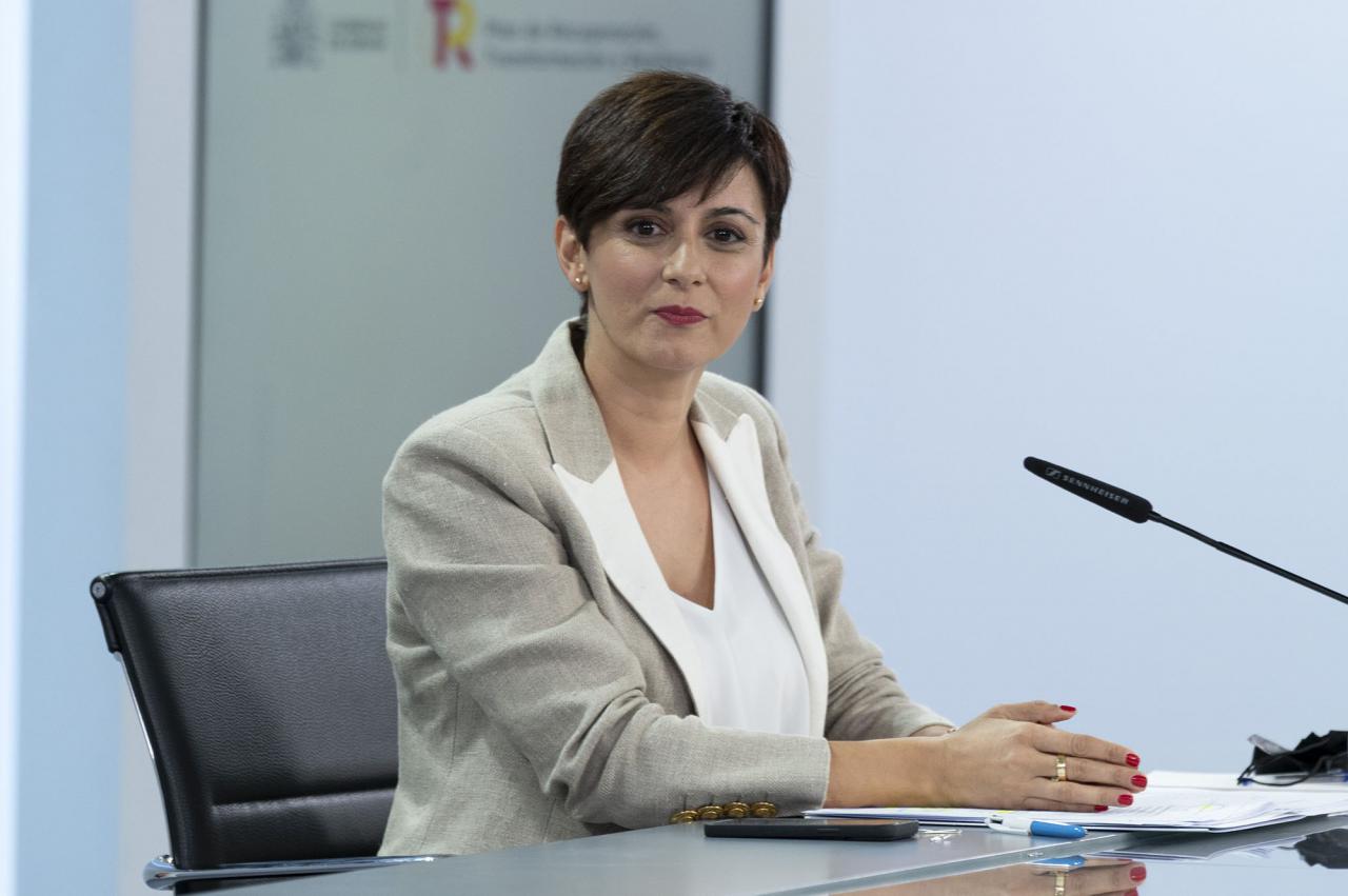 Isabel Rodríguez, ministra de Política Territorial y portavoz del Gobierno, durante la rueda de prensa posterior al Consejo de Ministros
