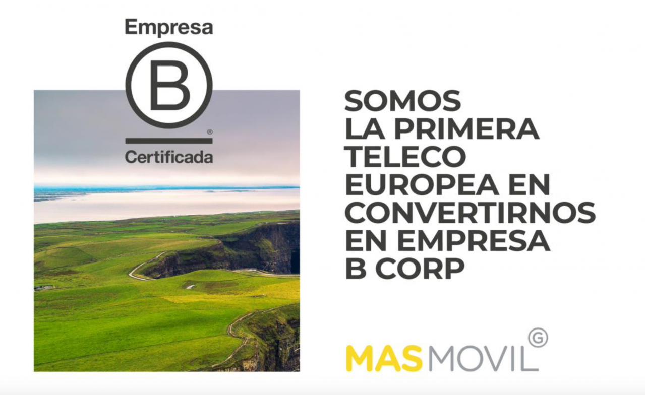 El Grupo MásMóvil, primer operador europeo en convertirse en B Corp