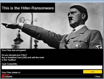 Hitler ha vuelto, en forma de ransomware, al que tendrás que pagar 25€ para que no borre todos tus archivos
