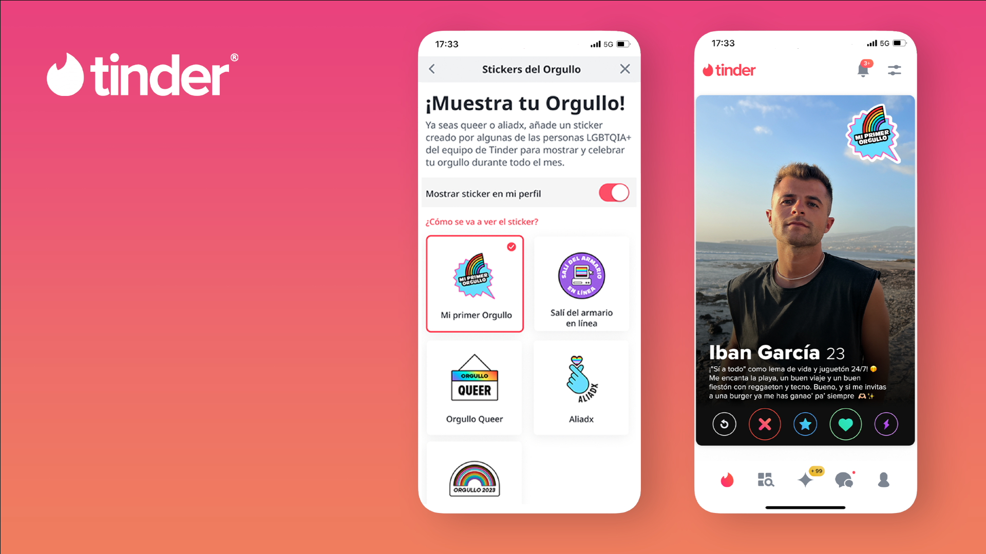 Tinder luce sus nuevos stickers durante el mes del Orgullo