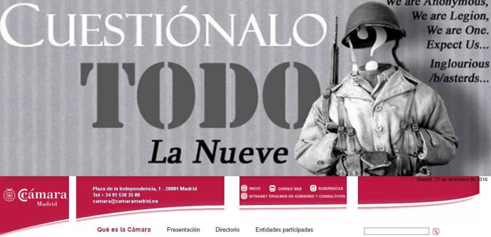 Ataque hacker a la web de la Cámara de Comercio de Madrid