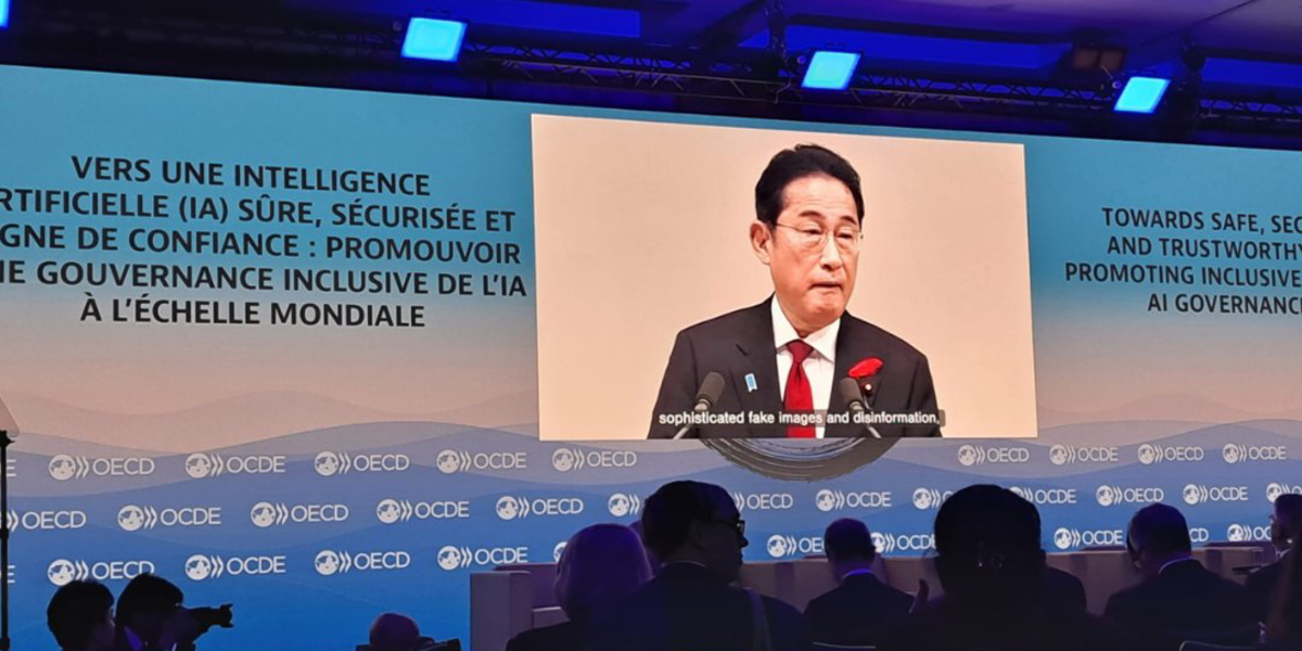 Fumio Kishida, primer ministro de Japón, durante su intervención