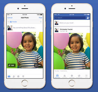 Las Live fotos del iPhone 6S llegan a Facebook