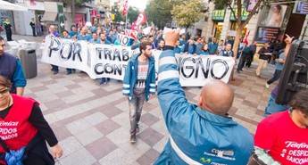 Manifestación de los huelguistas