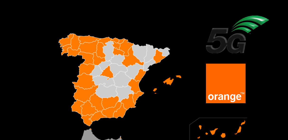 El mapa 5G de Orange supera los 120 municipios de 38 provincias