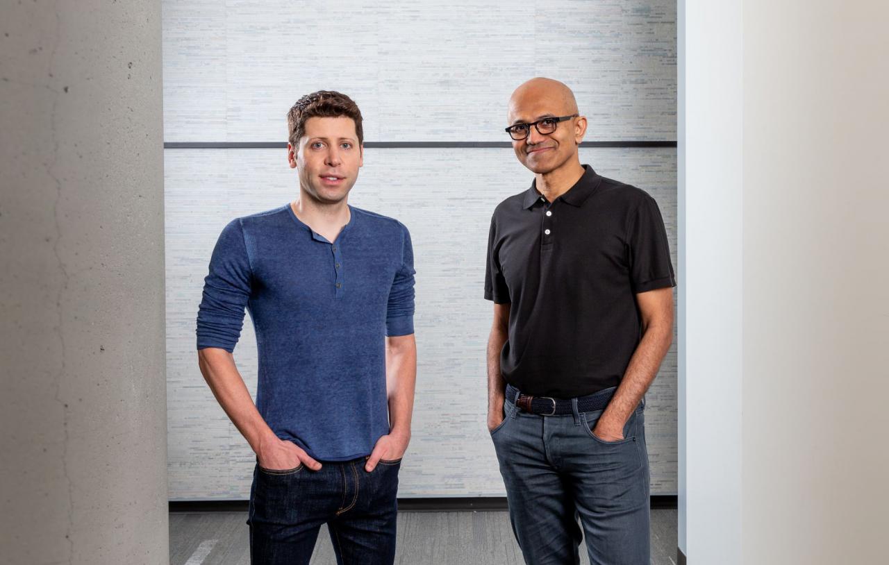 Sam Altman, CEO de OpenAI y Satya Nadella, CEO de Microsoft
