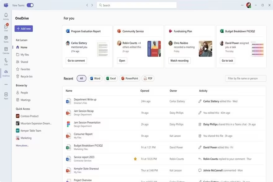 Microsoft renueva OneDrive con mejoras en la manera de compartir archivos y sugerencias impulsadas por inteligencia artificial (IA)