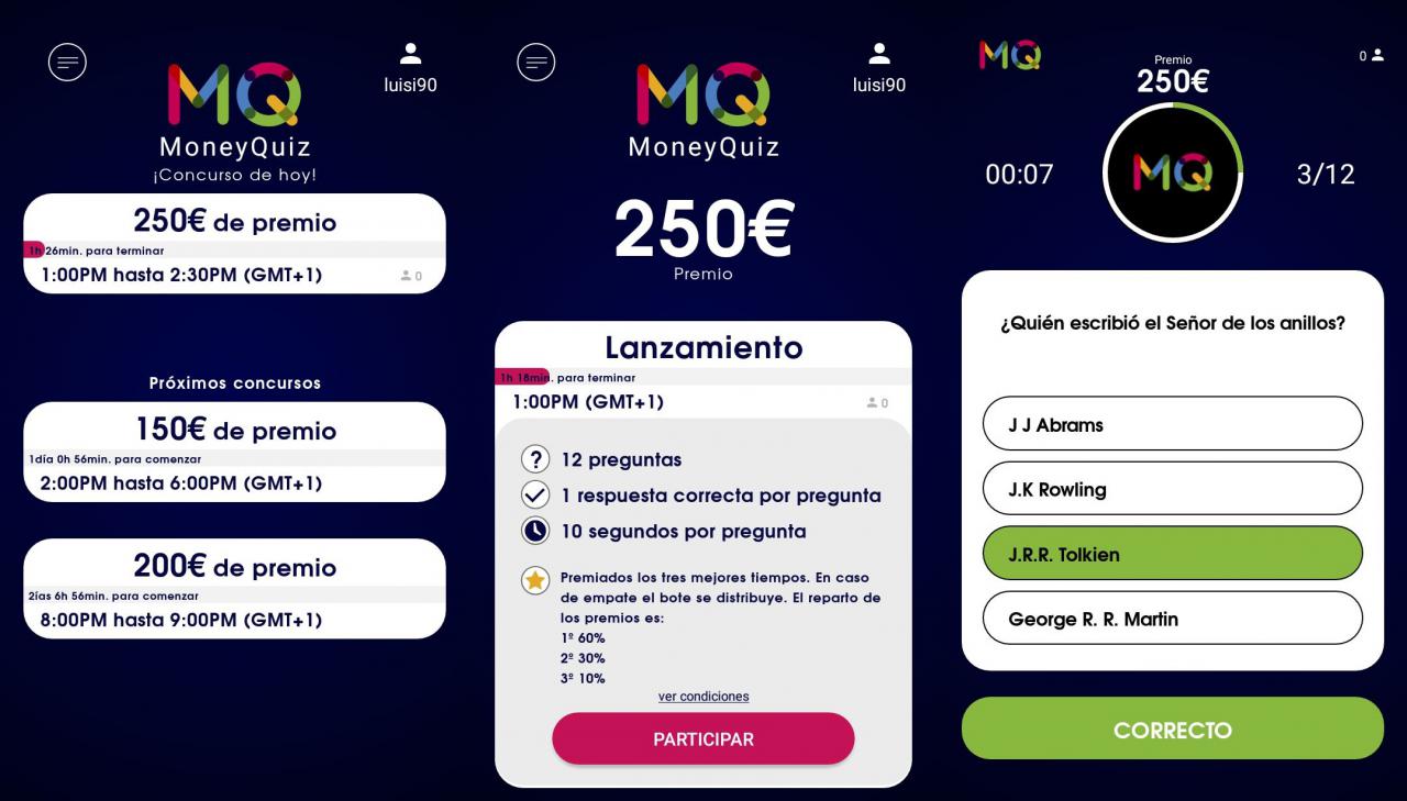 MQ MoneyQuiz, un nuevo juego para ganar dinero desde el móvil