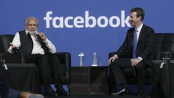 Zuckerberg y político indio en visita al país asiático