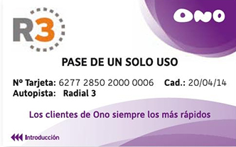 Ono regala a sus clientes el pago de los peajes en Semana Santa