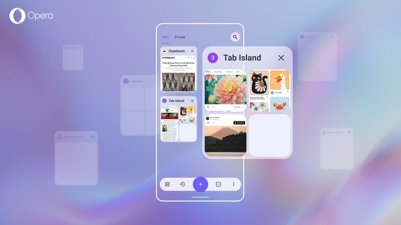 Opera renueva su navegador para Android con un nuevo sistema de gestión de pestañas