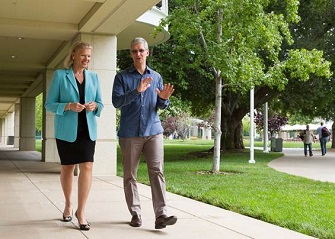 Ginni Rometty (IBM) con Tim cook (Apple)