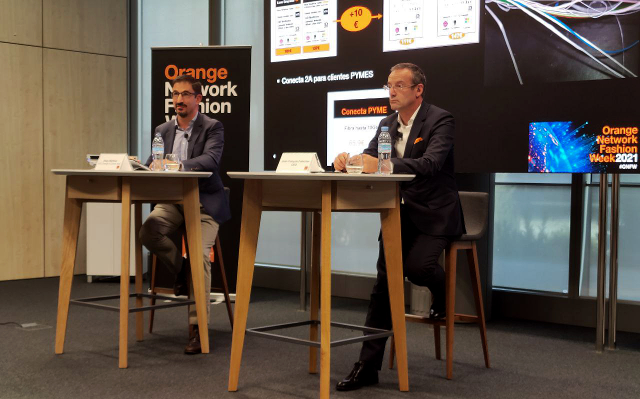Diego Martínes, director residencial de Orange España y Jean-François Fallacher, CEO de Orange España, durante la presentación