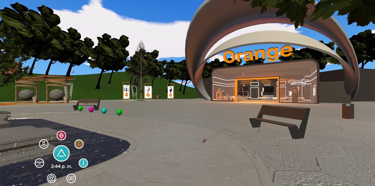 Captura de la tienda virtual de Orange España en el metaverso