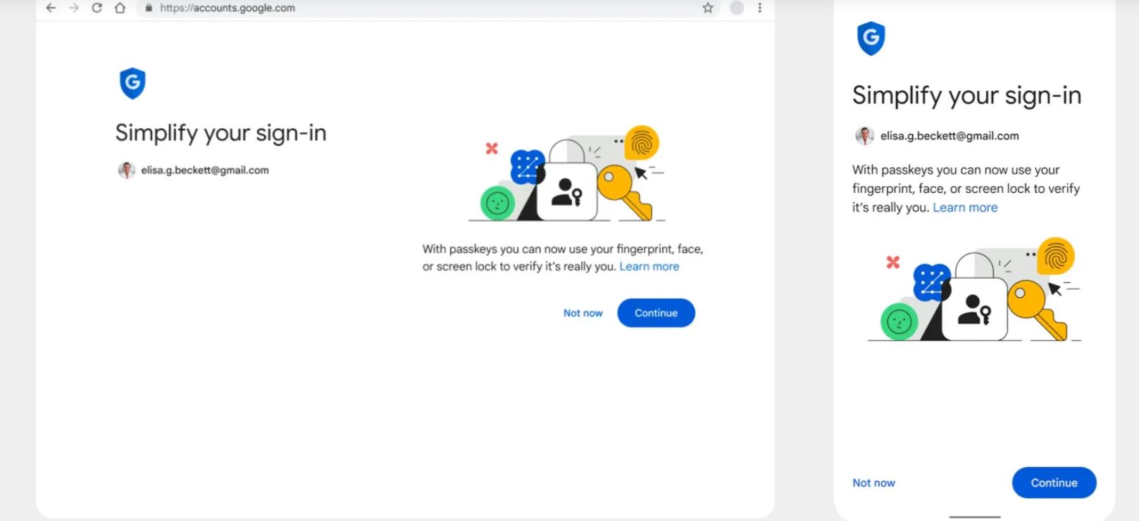 Google Workspace integra Passkey para acceder sin contraseña