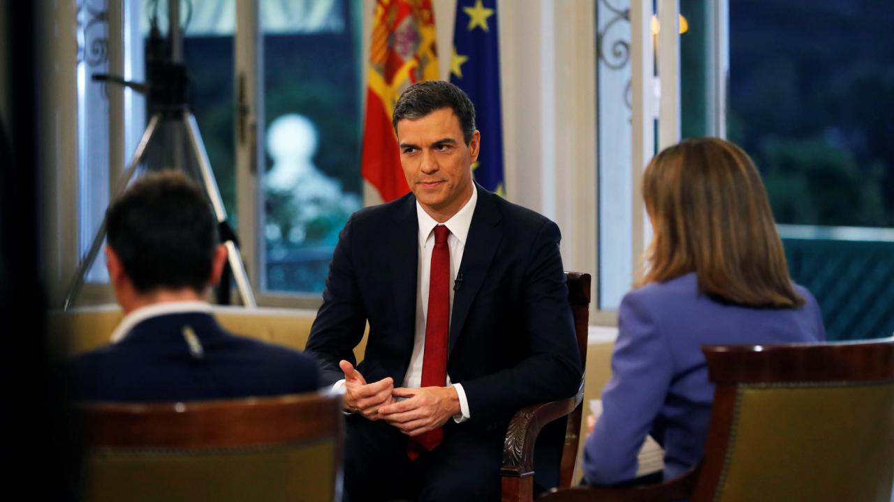 Pedro Sánchez durante la entrevista en RTVE 
