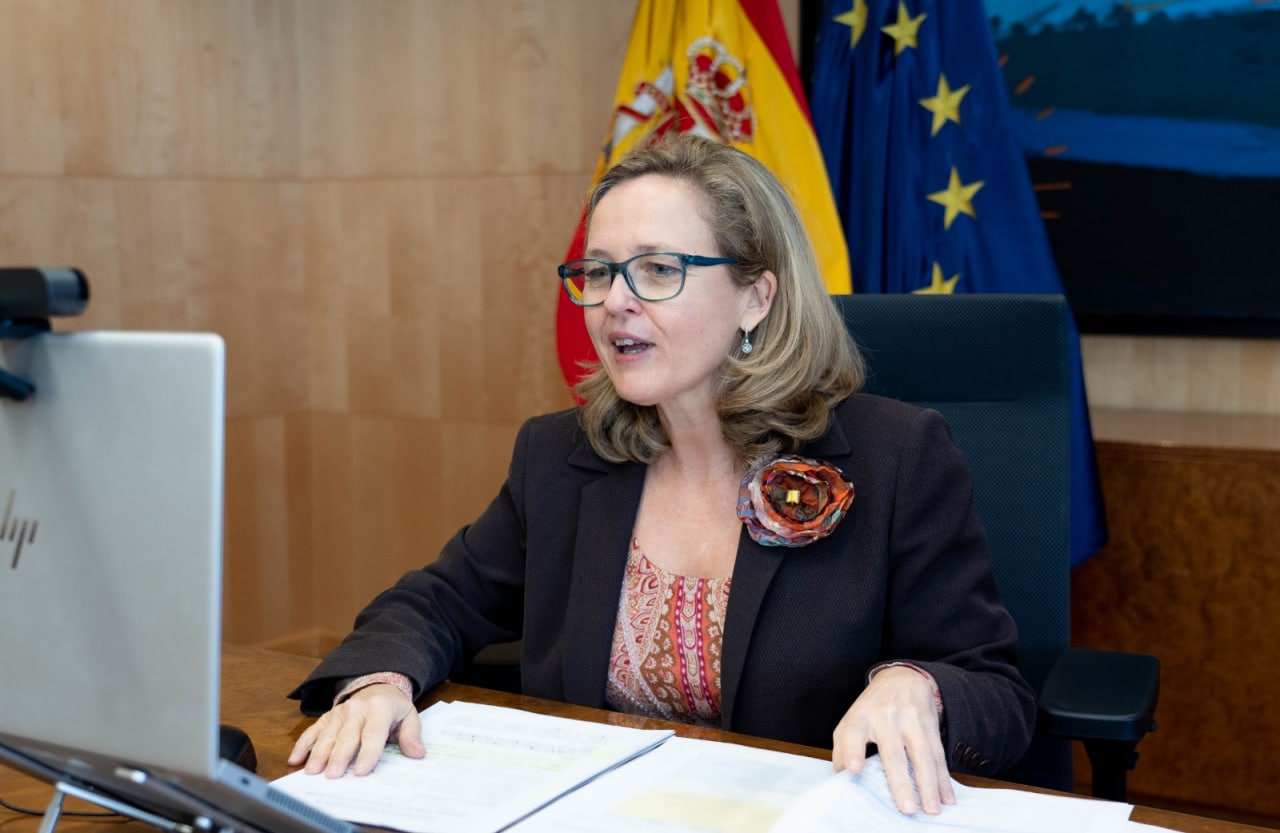Nadia Calviño, vicepresidenta tercera del Gobierno y ministra de Asuntos Económicos y Transformación Digital de España, durante la primera reunión del Hub de Competencias Digitales