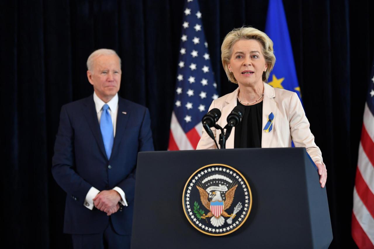 Ursula von der Leyen, presidenta de la Comisión Europea y Joe Biden, presidente de Estados Unidos