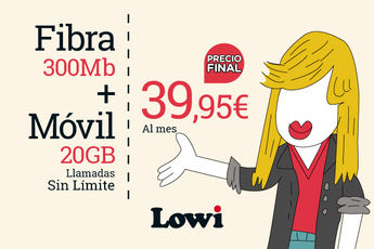 Lowi lanza una oferta convergente con fibra a 300Mbps, más gigas y líneas adicionales