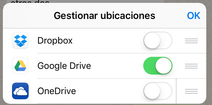 Cómo enviar por WhatsApp archivos almacenados en Google Drive, Dropbox y One Drive