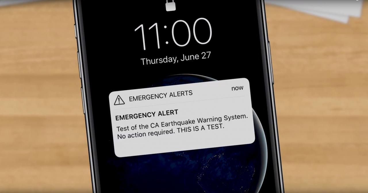Ejemplo del sistema de alertas móviles que opera en Estados Unidos