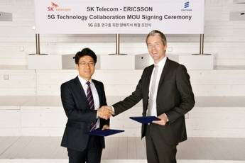Park Jin-hyo, jefe de teconolgía R&D de SK Telecom, y Per Narvinger, jefe de la línea de productos LTE de Ericsson. 