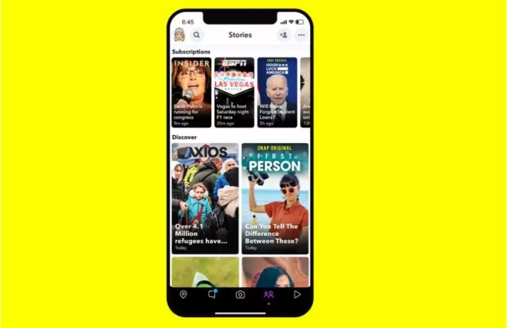 Nuevo servicio de Snapchat, en colaboración con medios de comunicación