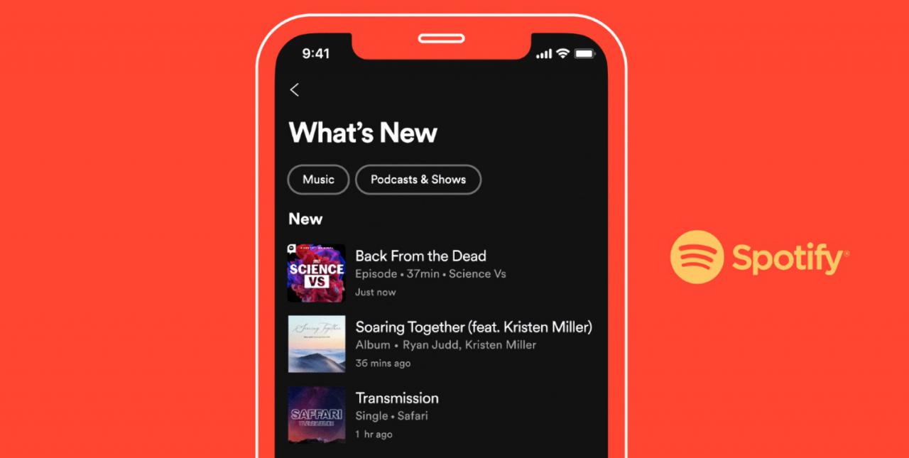 Spotify añade un nuevo espacio en el que aparecen las novedades de los artistas y podcast que siguen