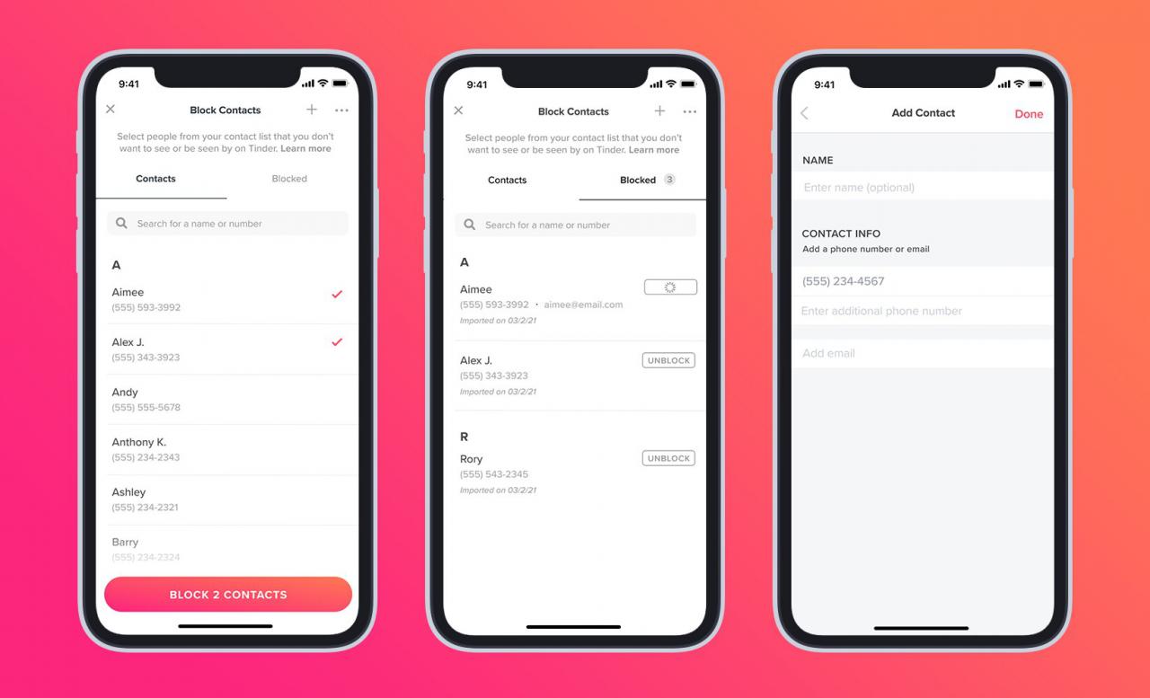 Tinder introduce el bloqueo de contactos para evitar matches inesperados