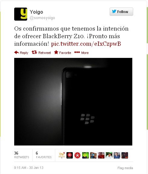 Orange confirma venta de blackberry Z10