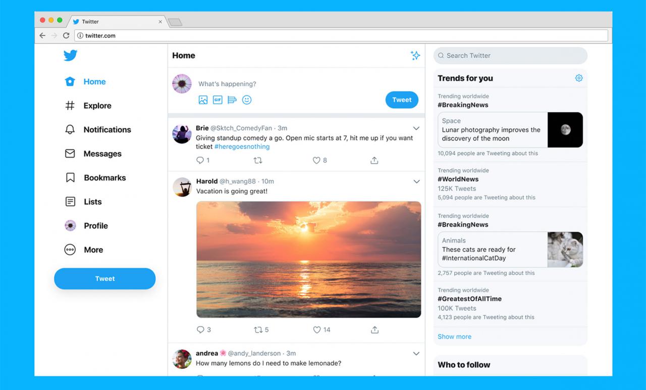 Twitter rediseña su versión web para mejorar la navegación y asemejarlo a las apps móviles