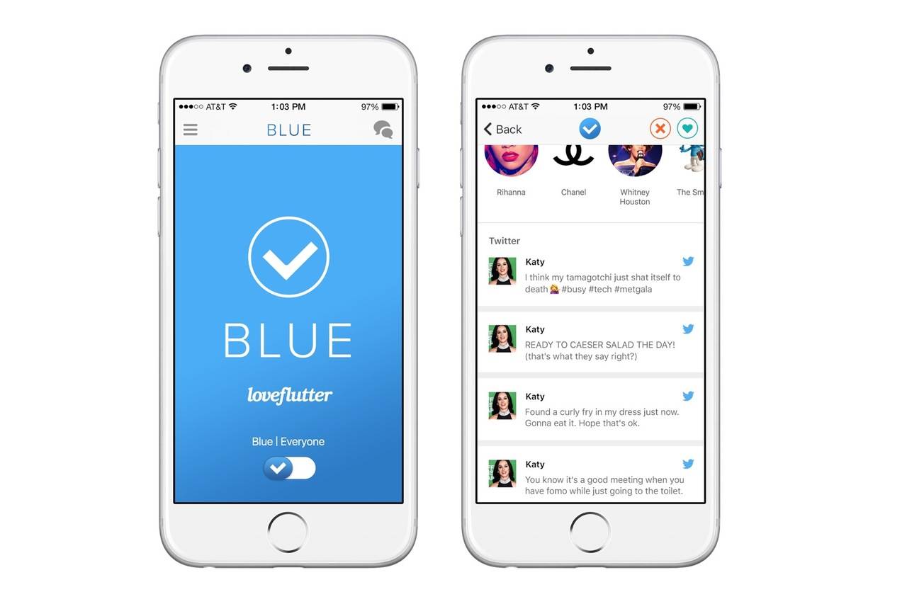 Blue, la app para que consigas pareja si tu cuenta Twitter es verificada
 