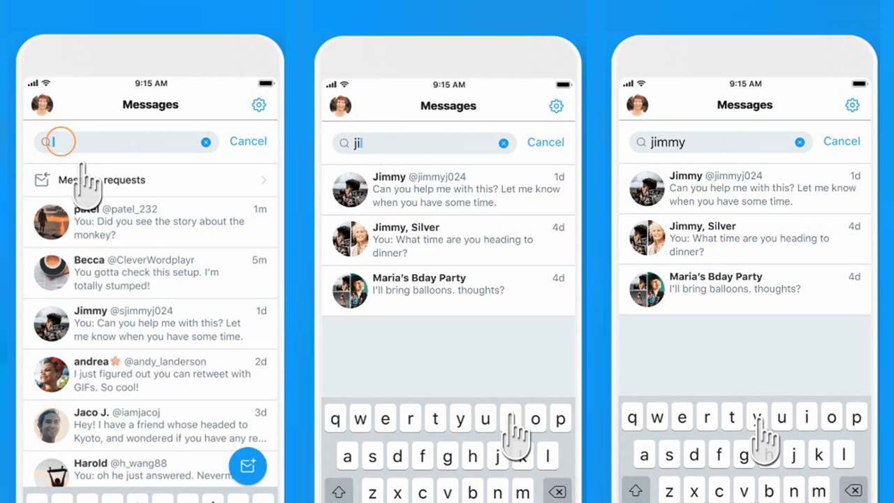 Twitter añade búsquedas a los Mensajes Directos en Android