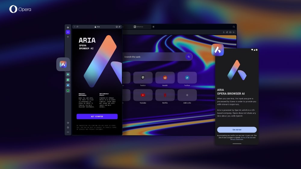 Así es Aria, el servicio de inteligencia artificial integrado en el navegador de Opera
