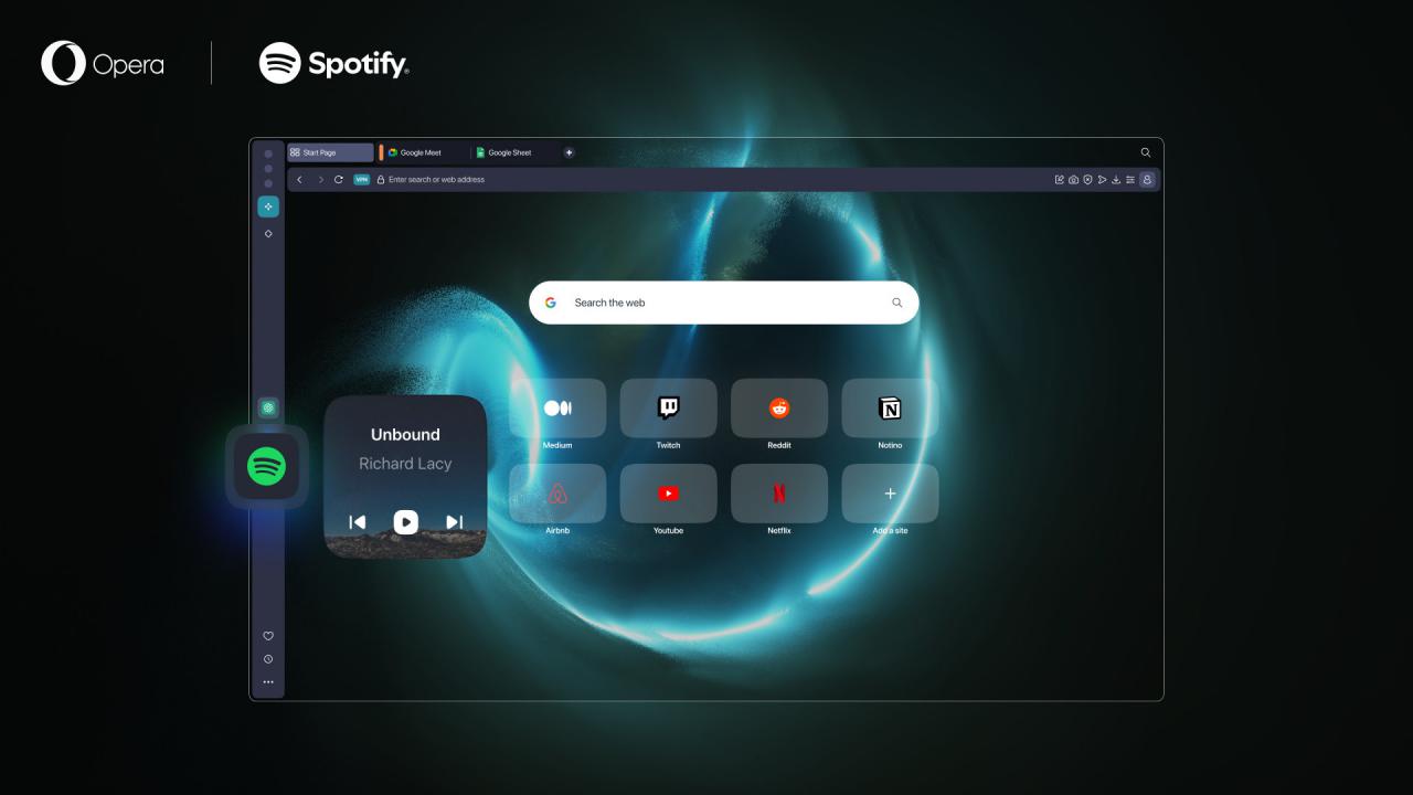Opera y Spotify lanzan Sonic, el tema que hace visible tu música en el navegador