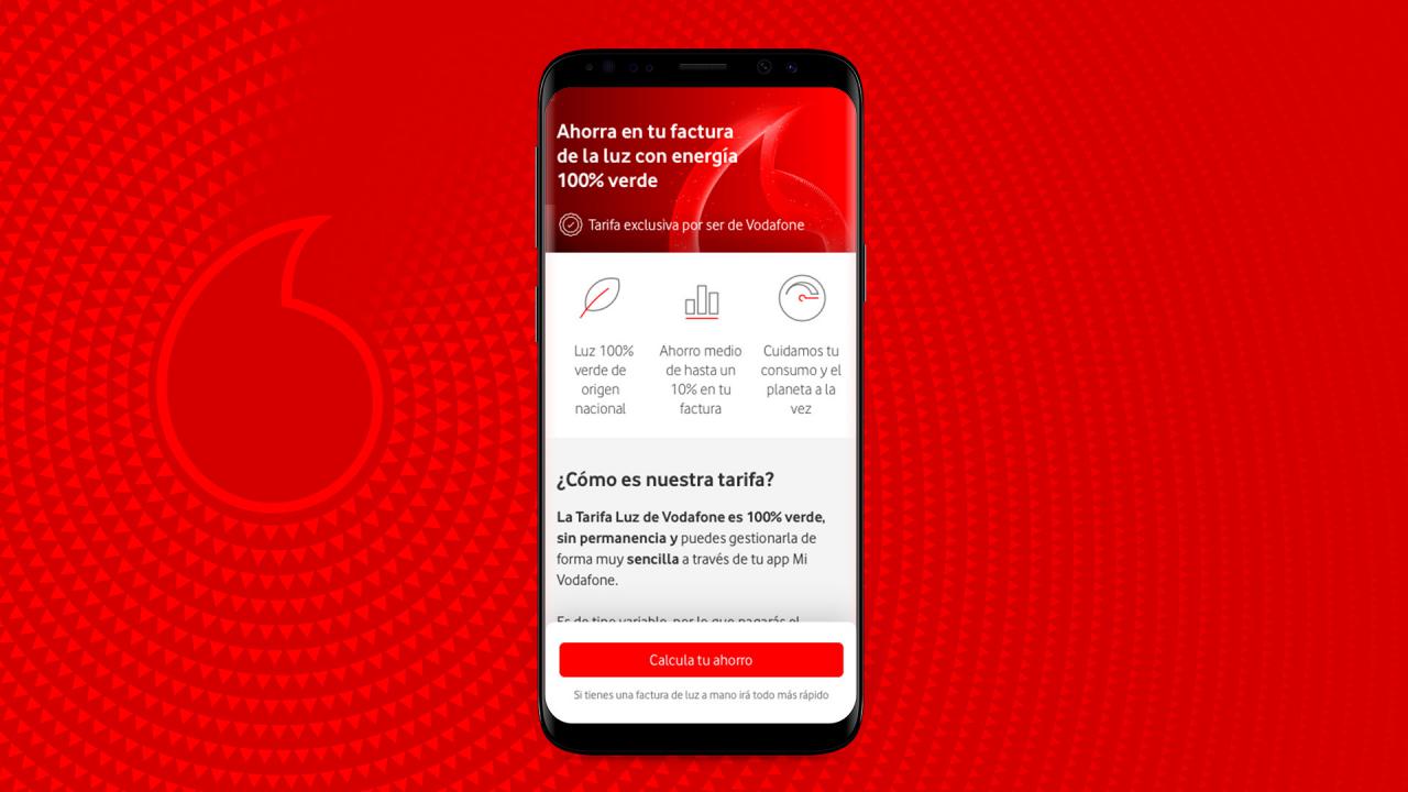 Vodafone materializa su entrada en la energía verde con su Tarifa Luz para particulares