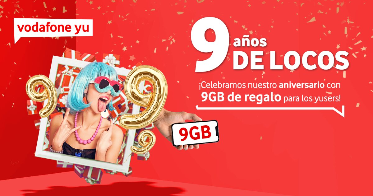 Vodafone Yu regala 9GB a todos sus clientes para celebrar su cumpleaños