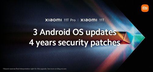 Xiaomi dará tres actualizaciones de Android y cuatro años de parches de seguridad en los 11T