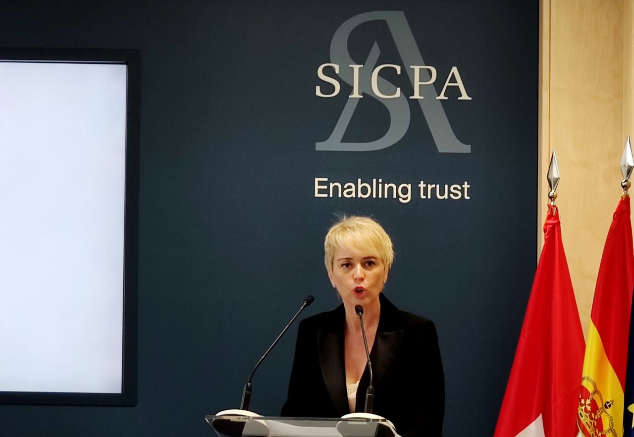 Carme Artigas, Secretaria de Estado de Inteligencia Artificial y Digitalización, durante la inauguración del centro de SICPA en Madrid. Foto: Alfonso de Castañeda