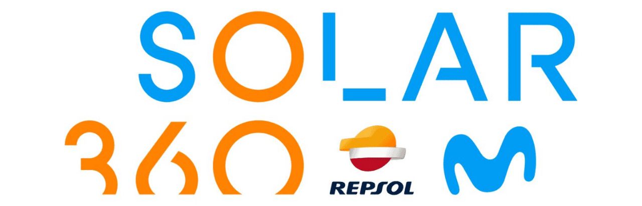 El logo de la nueva marca, Solar360, que combina los colores corporativos de Repsol y Movistar