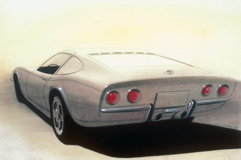 Boceto del Opel GT (Autor: Erhard Schnell)