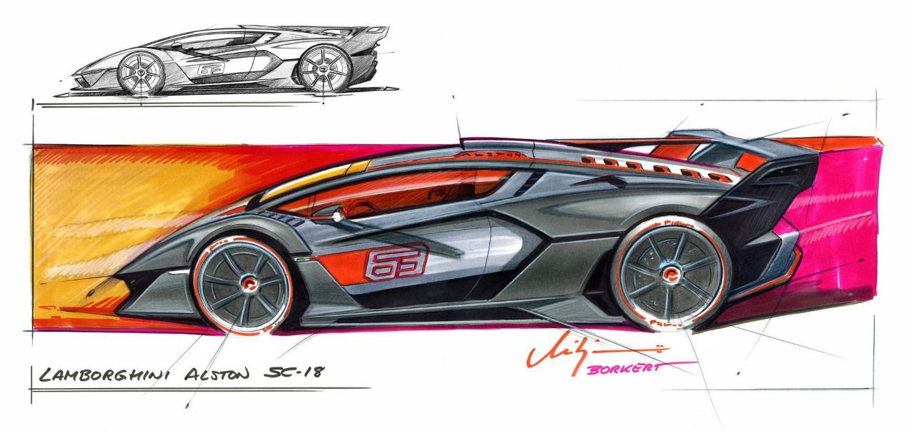Sketch del primer One-off del fabricante, SC18 Alston (Autor: Lamborghini)