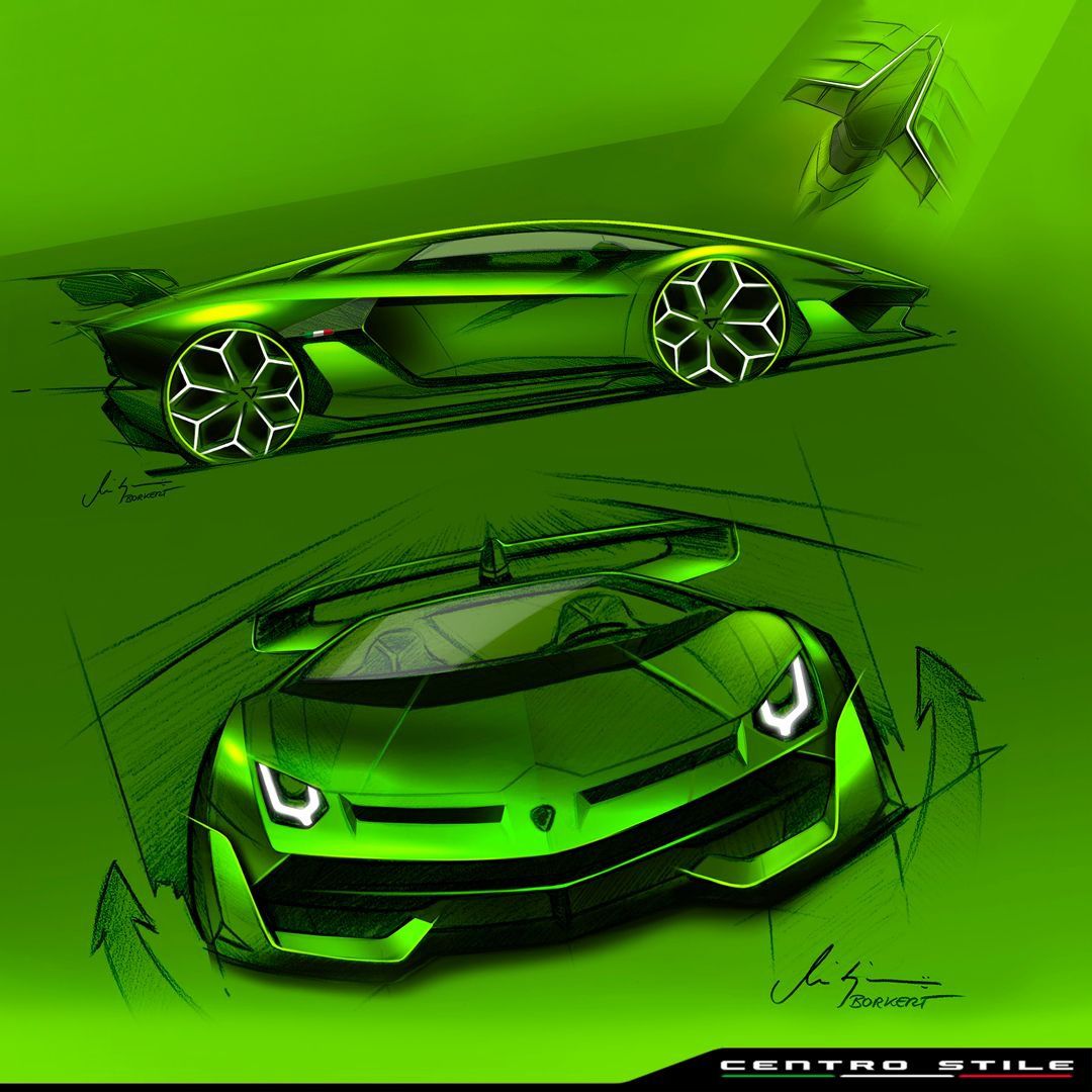 Sketch de la versión Aventador SVJ (Autor: Lamborghini)