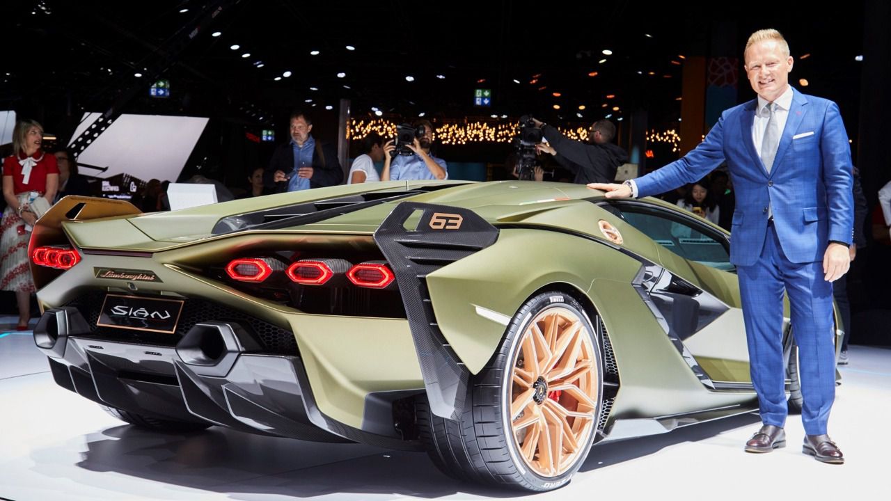 Modelo Sian expuesto en el Salón del Automóvil de Frankfurt en 2019 (Autor: Lamborghini)